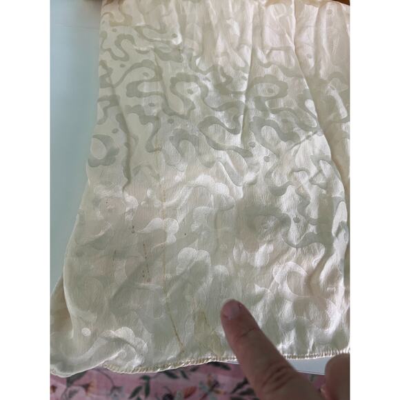 A.J. Bari Silk Cream Brocade Gold Sequin Formal Evening Dress Size 12 - Picture 5 of 11